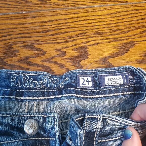 Miss Me blingy straight Jean size 24 - Picture 2 of 6